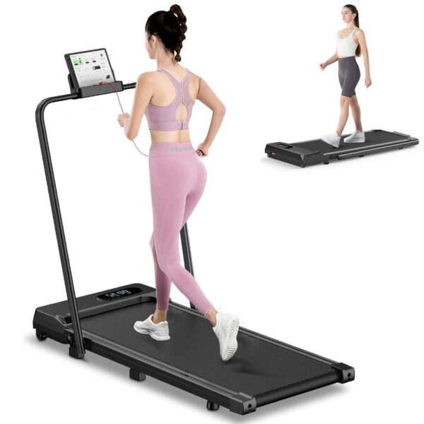 HomeFitnessCode Folding Treadmill, 2.5HP Walking Pad Motorized Electric Under Desk Treadmills for Home with LED Display & Remote, Adjustable Speed, 320LB Capacity, No Assembly