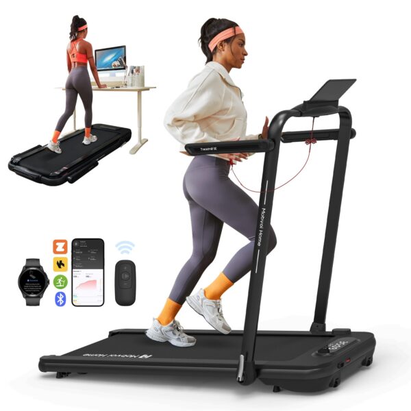 Mobvoi Home Treadmill SE 3 in 1 Foldable Treadmill for Home Walking Pad 2.5 HP Compact Portable folding Under Desk Running Walking Machine with Remote Control LED Display for Home Office 12 km/h